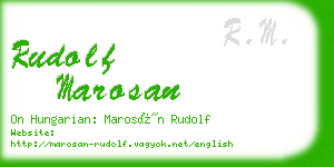 rudolf marosan business card